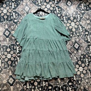 Light teal floral mini dress